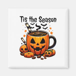 Es ist die Saison Halloween Kürbis Gewürz Kaffee A Magnet