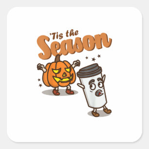Es ist die Saison Hasst Pumpkin Spice Latte Hallow Quadratischer Aufkleber