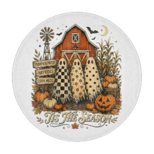Es ist die Saison Herbst Autumn Halloween Geister Schneidebrett