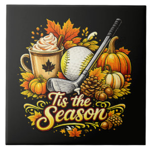 Es ist die Saison Herbst Golf Kürbis Gewürz Kaffee Fliese
