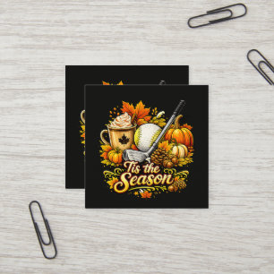 Es ist die Saison Herbst Golf Kürbis Gewürz Kaffee Quadratische Visitenkarte