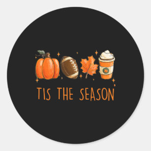 Es ist die Saison Herbst Herbstfußball Kürbis Kaff Runder Aufkleber