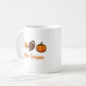 Es ist die Saison Herbstfußball Kaffeetasse (Vorderseite Links)