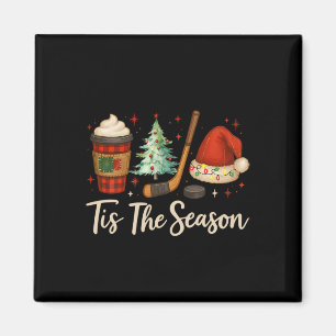 Es ist die Saison Hockey Kaffee Weihnachtsbaum Eis Magnet