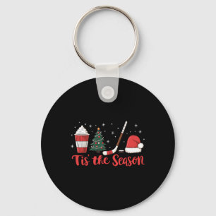 Es ist die Saison Hockey Kaffee Weihnachtsbaum Eis Schlüsselanhänger