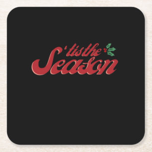Es ist die Saison Klassisch & Grundlegendes Design Rechteckiger Pappuntersetzer