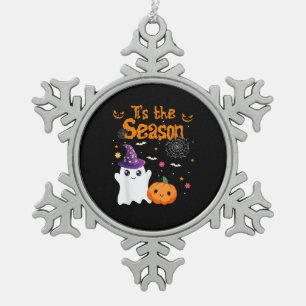 Es ist die Saison Kürbis Retro Groovy Vintage Hall Schneeflocken Zinn-Ornament