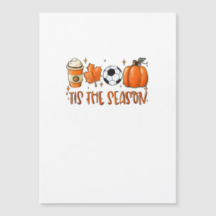 Es ist die Saison Leaf Latte Herbst Football Magnetkarte