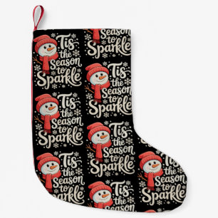 Es ist die Saison, um den Schneemann Weihnachten X Kleiner Weihnachtsstrumpf