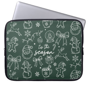 Es ist die Saison - Weihnachts-Doodle Laptopschutzhülle