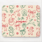 Es ist die Saison - Weihnachts-Doodle Mousepad (Vorne)