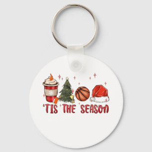 Es ist die Saison Xmas Weihnachtsbasketball Schlüsselanhänger