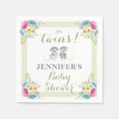 Es ist die Twins Green Floral Boy Girl Baby Dusche Serviette (Vorderseite)