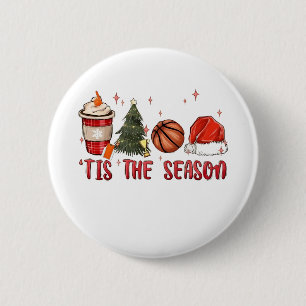 Es ist die Weihnachtszeit Xmas Basketball Button