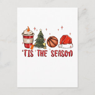 Es ist die Weihnachtszeit Xmas Basketball Einladungspostkarte