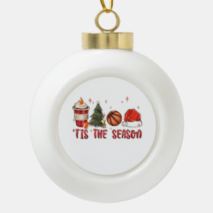Es ist die Weihnachtszeit Xmas Basketball Keramik Kugel-Ornament
