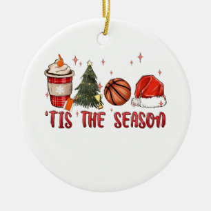Es ist die Weihnachtszeit Xmas Basketball Keramik Ornament
