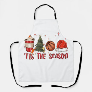 Es ist die Weihnachtszeit Xmas Basketball  Schürze