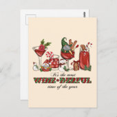 Es ist die wine-derful Zeit Postkarte (Vorne/Hinten)
