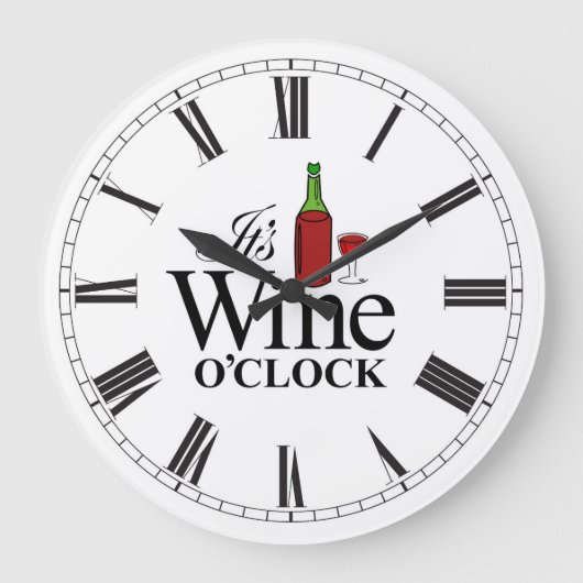 Es ist die Wine O'Clock Mauer Große Wanduhr (Vorderseite)