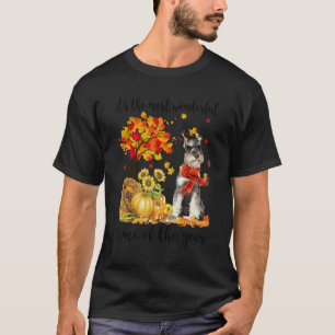 Es ist die wunderbarste Herbstzeit Schnauzer Pumpe T-Shirt