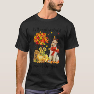 Es ist die wunderbarste Herbstzeit Wire Fox Terri T-Shirt