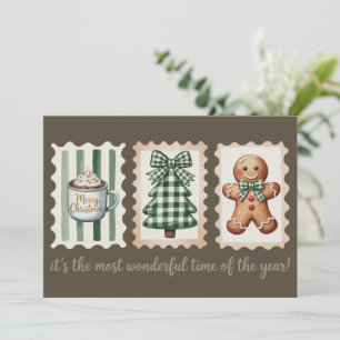 Es ist die wunderbarste Weihnachts-Gingerbread-Zei Feiertagskarte