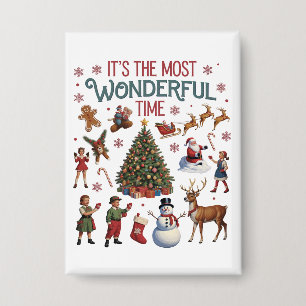 Es ist die wunderbarste Weihnachtszeit Vintage Button