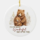 Es ist die wunderbarste Zeit des Jahres Bären Keramik Ornament (Hinten)