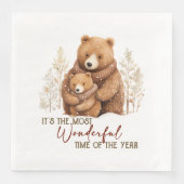 Es ist die wunderbarste Zeit des Jahres Bärenholz Serviette (Vorderseite)