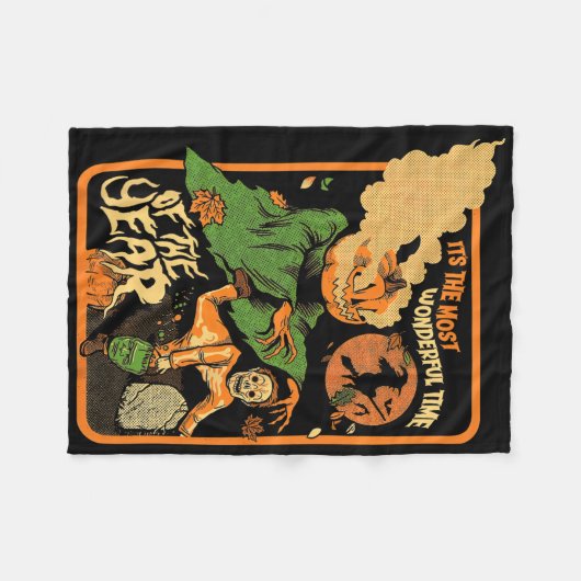 Es ist die wunderbarste Zeit des Jahres Halloween Fleecedecke (Vorderseite (Horizontal))