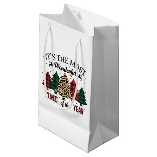 Es ist die wunderbarste Zeit des Jahres Kleine Geschenktüte (Vorderseite Schrägansicht)