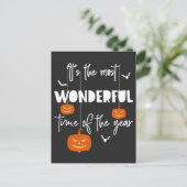 Es ist die wunderbarste Zeit des Jahres Pumpkin Postkarte (Stehend Vorderseite)
