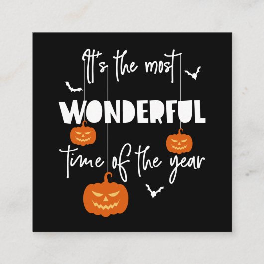 Es ist die wunderbarste Zeit des Jahres Pumpkin Quadratische Visitenkarte (Vorderseite)