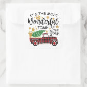 Es ist die wunderbarste Zeit des Jahres Quadratischer Aufkleber (Tasche)