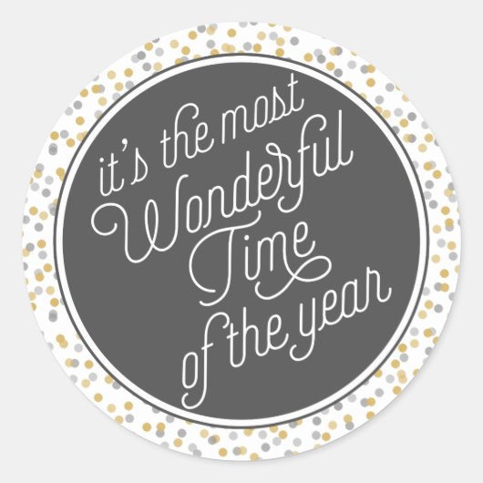 Es ist die wunderbarste Zeit des Jahres Runder Aufkleber (Vorderseite)