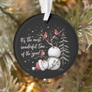 Es ist die wunderbarste Zeit des Jahres Schneemann Ornament