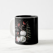 Es ist die wunderbarste Zeit des Jahres Schneemann Zweifarbige Tasse (Vorderseite Links)