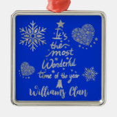 Es ist die wunderbarste Zeit des Jahres | Silber Ornament Aus Metall (Vorne)