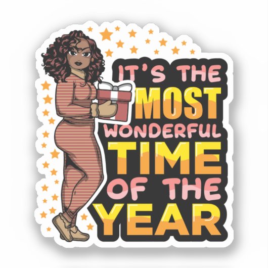 Es ist die wunderbarste Zeit des Jahres Weihnachte Aufkleber (Vorderseite)