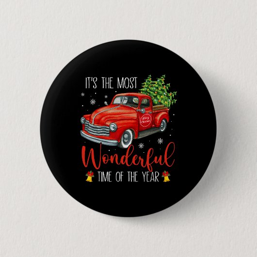 Es ist die wunderbarste Zeit des Jahres Weihnachte Button (Vorderseite)