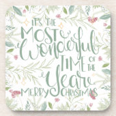 Es ist die wunderbarste Zeit des Jahres Weihnachte Getränkeuntersetzer (Vorderseite)