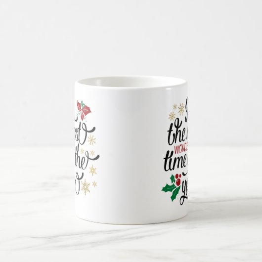 Es ist die wunderbarste Zeit des Jahres Weihnachte Kaffeetasse (Mittel)