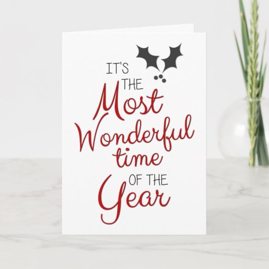 Es ist die wunderbarste Zeit des Jahres Weihnachte Karte (Vorderseite)