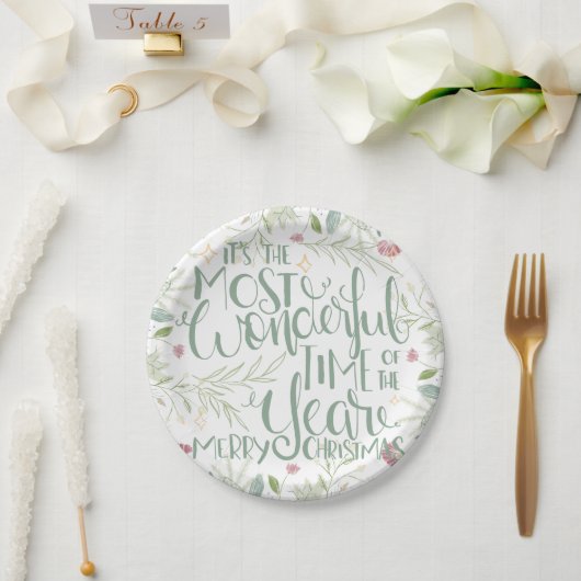 Es ist die wunderbarste Zeit des Jahres Weihnachte Pappteller (Hochzeit)
