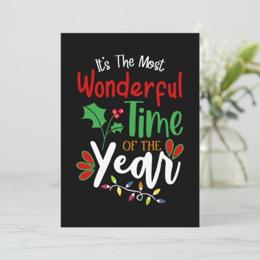 Es ist die wunderbarste Zeit des Jahres Weihnachte Save The Date (Stehend Vorderseite)