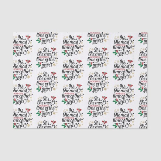 Es ist die wunderbarste Zeit des Jahres Weihnachte Seidenpapier (Vorderseite)