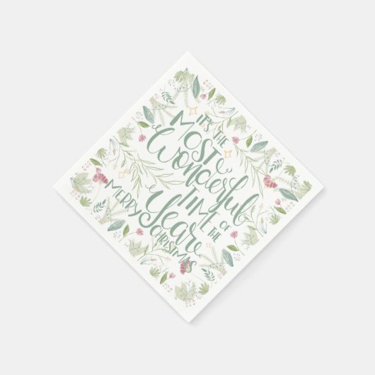 Es ist die wunderbarste Zeit des Jahres Weihnachte Serviette (Ecke)