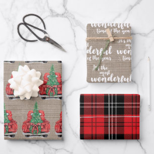 Es ist die wunderbarste Zeit des Karierten Jahres Geschenkpapier Set