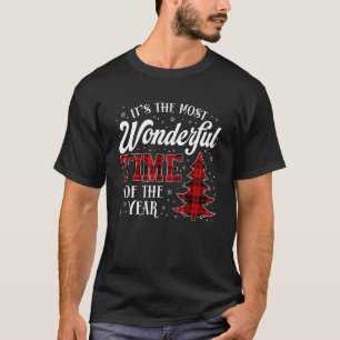 Es ist die wunderbarste Zeit des roten Karierten J T-Shirt